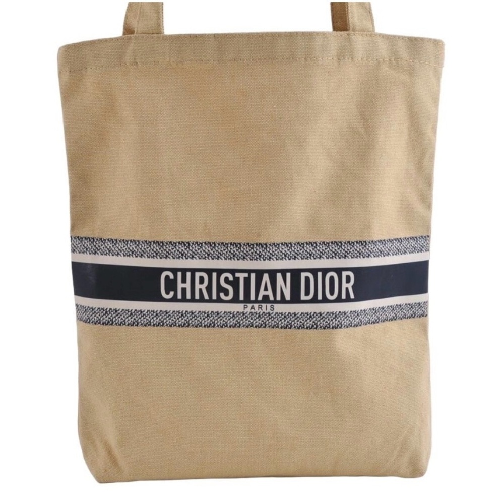 Authentic Christian Dior Novelty Linen Tote Bag